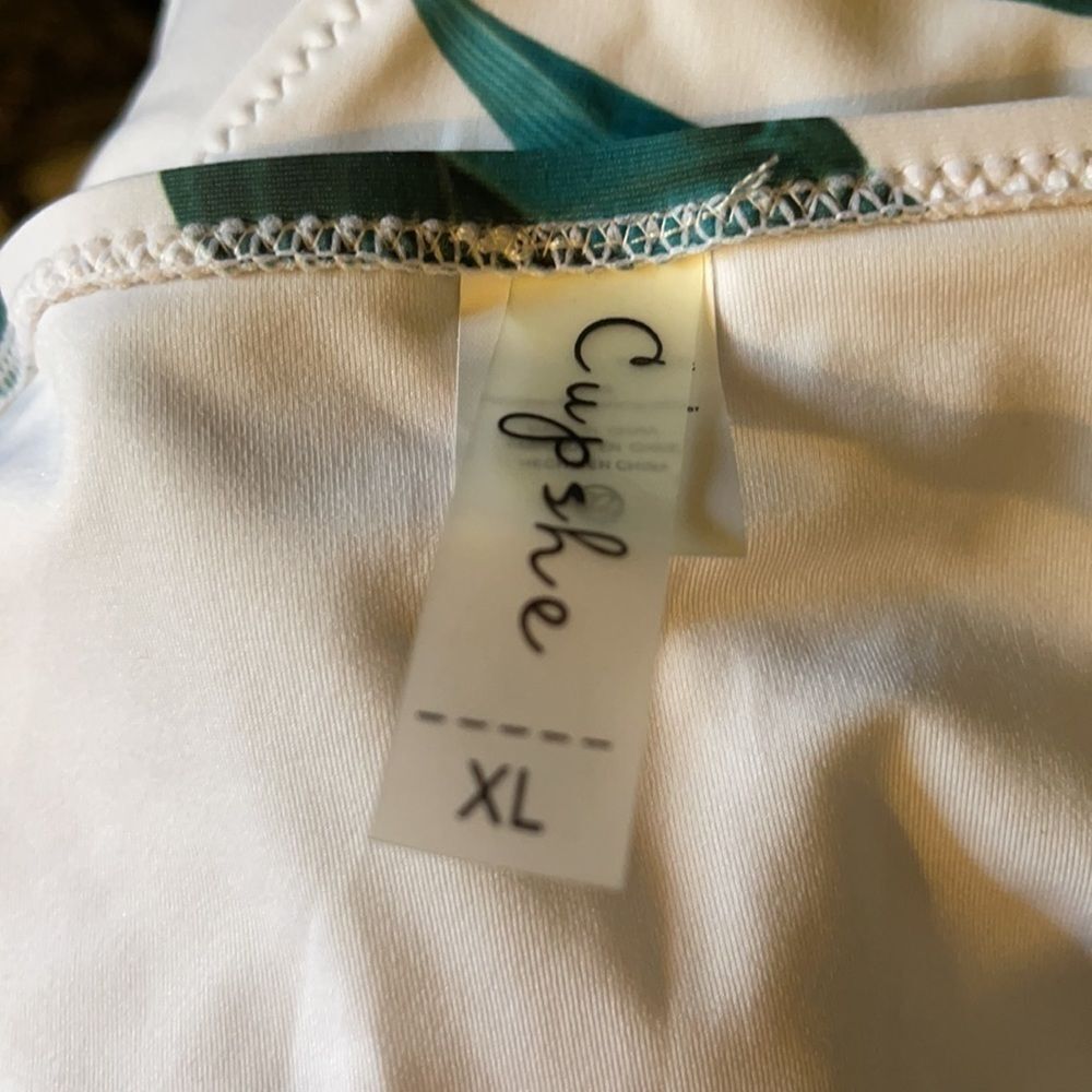 Cupshe High Leg Leaf Print Cheeky Bikini Bottoms ONLY XL NWOT - Picture 10 of 12